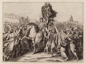 罗穆卢斯扛着阿克隆国王的盔甲凯旋罗马（蚀刻版画） 作者 Bartolomeo Pinelli