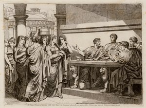 罗马妇女的献祭（蚀刻版画） 作者 Bartolomeo Pinelli