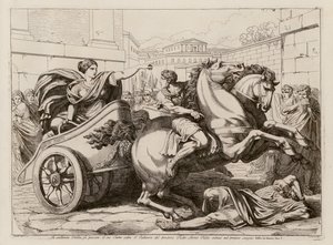 图莉娅驾车碾过父亲的尸体（蚀刻版画） 作者 Bartolomeo Pinelli