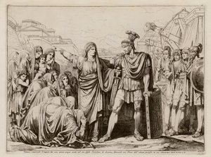 维图利亚劝说儿子科利奥兰纳斯不要进攻罗马（蚀刻版画） 作者 Bartolomeo Pinelli