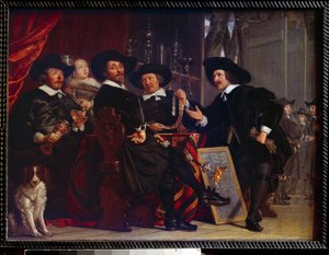 Les syndics des arbaletriers de San Sebastian a 阿姆斯特丹 巴塞洛缪斯·范·德·赫尔斯特 (Bartholomeus Van der Helst) 的画作 (1613-1670)