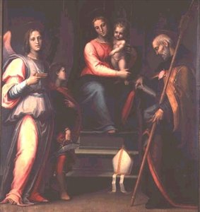圣母与圣徒奥古斯丁、托比亚斯和天使长拉斐尔的合影 作者 Bartolommeo Sogliani