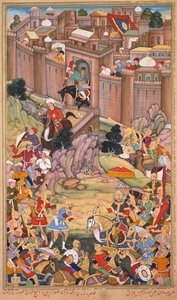 胡拉古汗时代对阿尔贝拉的围攻，摘自拉希德-丁（波斯语，1247-1318 年）的 Jami al-tavarikh（《编年史汇编》）中的 Chingiz-nama （《钦吉斯汗书》）一页 作者 苏尔达斯