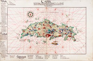 克里特岛地图 1554 作者 巴蒂斯塔·阿格尼斯