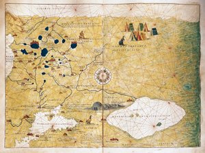 Moschoviae Tabula，俄罗斯和伏尔加河沿岸欧洲城市的地图