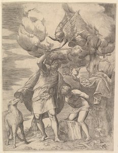 天使留住亚伯拉罕的手臂》，1552年后。