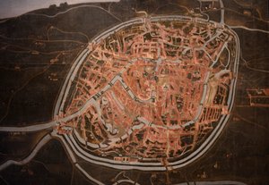 布鲁日地图。 匿名的。 1546-1600。 细节（绘画） 作者 比利时学校