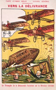 海报在1914年前宣传Parti Ouvrier Belge（比利时工人党） 作者 比利时学校