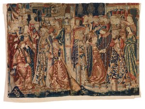 挂毯，订婚和婚姻“Les Fiancailles et le Marie de Marie de Bourgogne et de Maximilien”，来自图尔奈或布鲁塞尔 作者 比利时学校