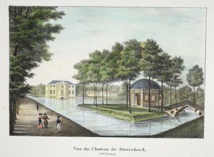 Sterrebeck城堡的视图，c.1895（photochrom） 作者 比利时学校
