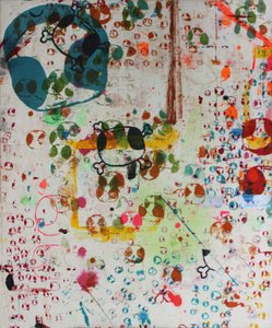 故事讲述，2007年（原始画布上的丝网印刷）
