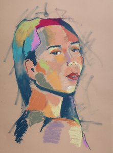 色彩研究 14，2023 年（纸上粉彩画）