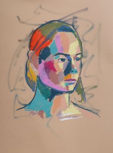 色彩研究 17，2023 年（纸上粉彩画）