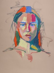 色彩研究 18，2023 年（纸上粉彩画）