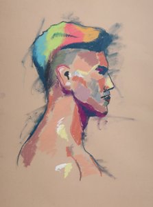 色彩研究 19，2023 年（纸上粉彩画）