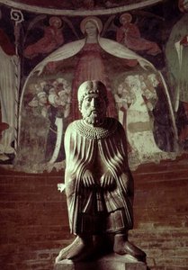 一月，摘自约1200年的《月之劳作》雕像日历（石雕）