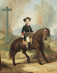 路易-拿破仑-波拿巴1856-1879年的马术肖像，皇太子，1861年。 作者 本尼迪克特·马森