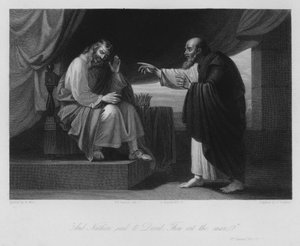 Nathan and David, II Samuel XII, 7 (engraving)
