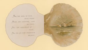 题为“海贝壳”（彩色石版画）的小册子插图