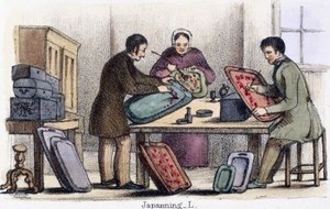 日本，来自动物图形插图中的胭脂虫和紫胶昆虫 - 显示它们在生命和死后使用中对人的效用，c.1845