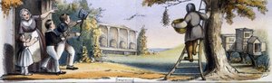 从动物图形插图中的蜜蜂蜂拥而至 - 在生命和死后使用中展示他们对人的功用，c.1845