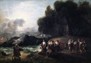 卡莱普索（Telemachus and Mentor）的招待会，1801年。 作者 本杰明·韦斯特