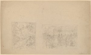 摩西敲击岩石和游行的研究[背面] 作者 本杰明·韦斯特