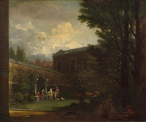 韦斯特家族在工作室花园，1808-1809。 作者 本杰明·韦斯特