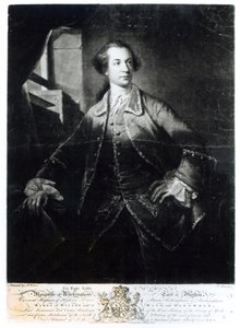 查尔斯·沃森 - 温特沃斯的肖像，罗金汉姆第二侯爵（1730-82），由理查德·休斯顿（1721-75）雕刻