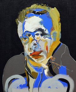 历史上的 50 位主要作家：阿尔贝-加缪，2015 年（布面油画和丙烯画）