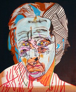 历史上 50 位主要作家：亚历山大-索尔仁尼琴，2015 年（布面油画和丙烯画） 作者 伯努瓦·埃尔万·布歇罗