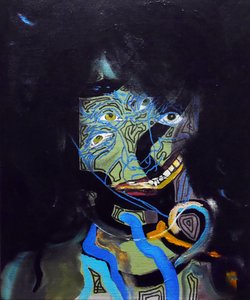 历史上的 50 位主要作家：安妮-埃尔诺，2015 年（布面油画和丙烯画） 作者 伯努瓦·埃尔万·布歇罗