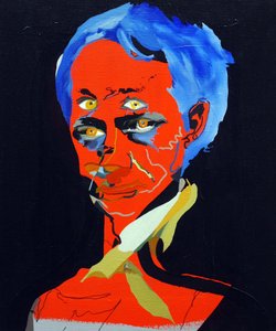 历史上的 50 位主要作家：查尔斯-波德莱尔，2015 年（布面油画和丙烯画） 作者 伯努瓦·埃尔万·布歇罗