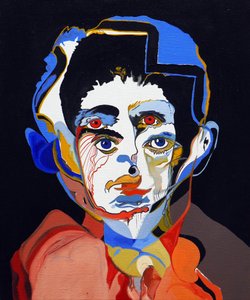 历史上的 50 位主要作家：弗朗茨-卡夫卡，2015 年（布面油画和丙烯画）