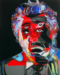 历史上的 50 位主要作家：奥克塔维奥-帕斯，2015 年（布面油画和丙烯画） 作者 伯努瓦·埃尔万·布歇罗