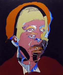 历史上的 50 位重要作家：西蒙娜-德-波伏娃，2015 年（布面油画和丙烯画） 作者 伯努瓦·埃尔万·布歇罗