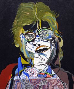 历史上的 50 位主要作家：斯蒂芬-金，2015 年（布面油画和丙烯画） 作者 伯努瓦·埃尔万·布歇罗