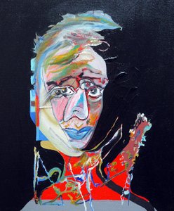 历史上的 50 位主要作家：维吉尼亚-伍尔夫，2015 年（布面油画和丙烯画） 作者 伯努瓦·埃尔万·布歇罗