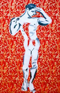 男性 1，2020 年（压克力，丝网印刷日本纸） 作者 伯努瓦·埃尔万·布歇罗