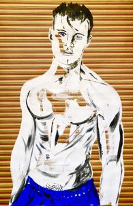日本男性 7，2020 年（丝网版画日本纸上的丙烯颜料） 作者 伯努瓦·埃尔万·布歇罗