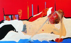 奥林匹亚 gainsbourienne，2017 年（布面油画和丙烯画）