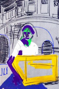 Passager 5，2020 年（压克力，丝网印刷日本纸） 作者 伯努瓦·埃尔万·布歇罗