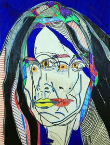 肖像画 ：Fanie Demeule，2019（木板上的油彩和丙烯） 作者 伯努瓦·埃尔万·布歇罗