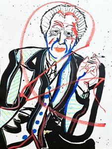 肖像画：弗兰克-劳埃德-赖特，2022 年（丙烯酸纸张） 作者 伯努瓦·埃尔万·布歇罗