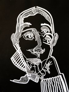 肖像画：乔伊斯-卡罗尔-奥茨，2021 年（丙烯酸纸张） 作者 伯努瓦·埃尔万·布歇罗