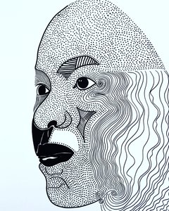 肖像画：洛莉-让-路易，2021 年（丙烯酸纸张） 作者 伯努瓦·埃尔万·布歇罗