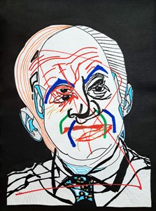 肖像：奥斯卡-尼迈耶，2022 年（丙烯酸纸张） 作者 伯努瓦·埃尔万·布歇罗