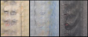三重自画像，2000 年（三块并列画布上的油彩） 作者 伯努瓦·埃尔万·布歇罗