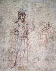 贤士的崇拜，sinopia的细节 作者 Benozzo di Les di Sandro Gozzoli