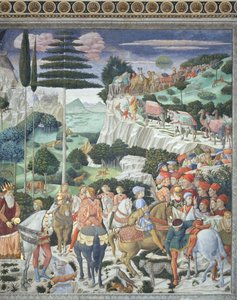 朱利亚诺-德-美第奇（1453-1478 年）饰梅尔基奥尔，小教堂中《玛吉之旅》的细节，约 1460 年（壁画） 作者 Benozzo di Les di Sandro Gozzoli